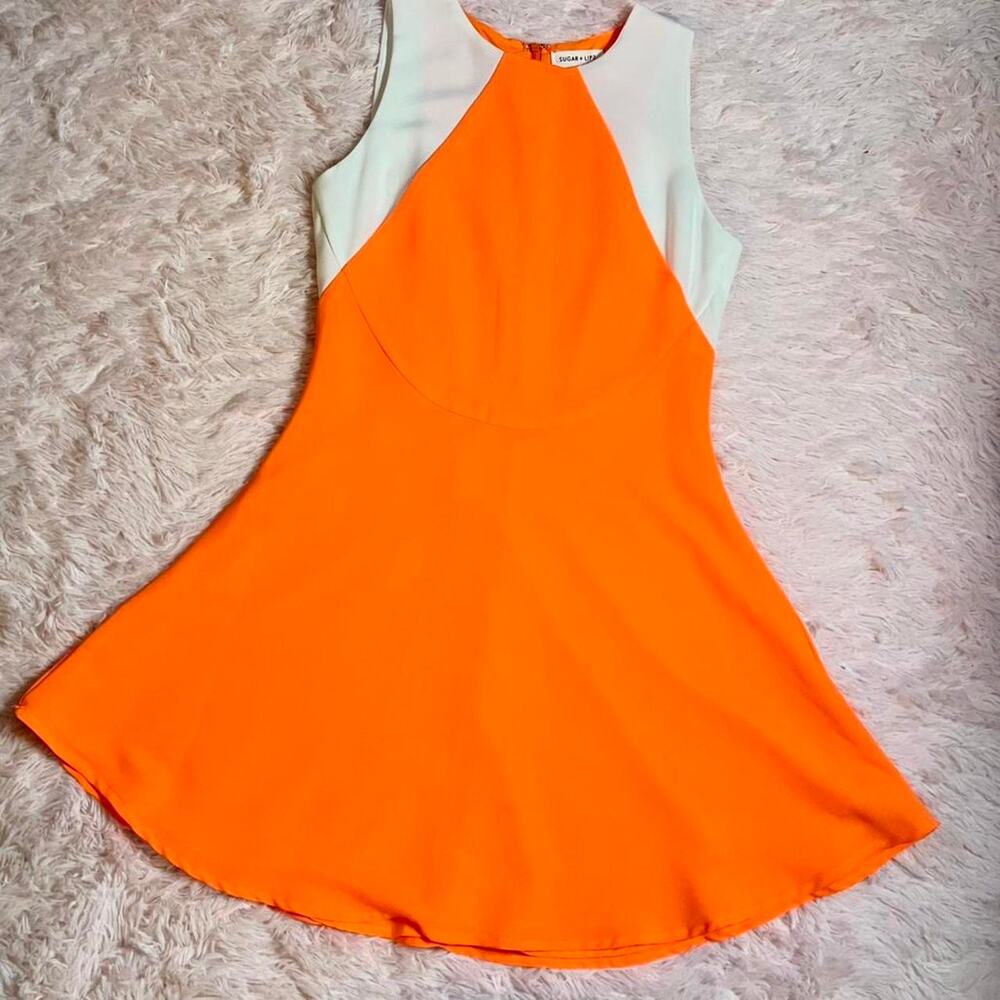 Neon Orange White Pop Art Maximalist Festival Loud Quirky Artistic‎ Aline Dress